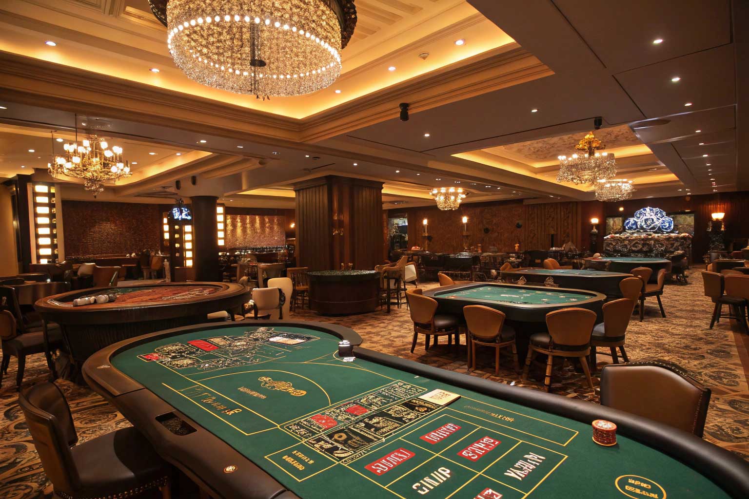 Professional Casino Table Games - Complete Player Guide Casino table games overview showing blackjack roulette and baccarat tables with professional dealers