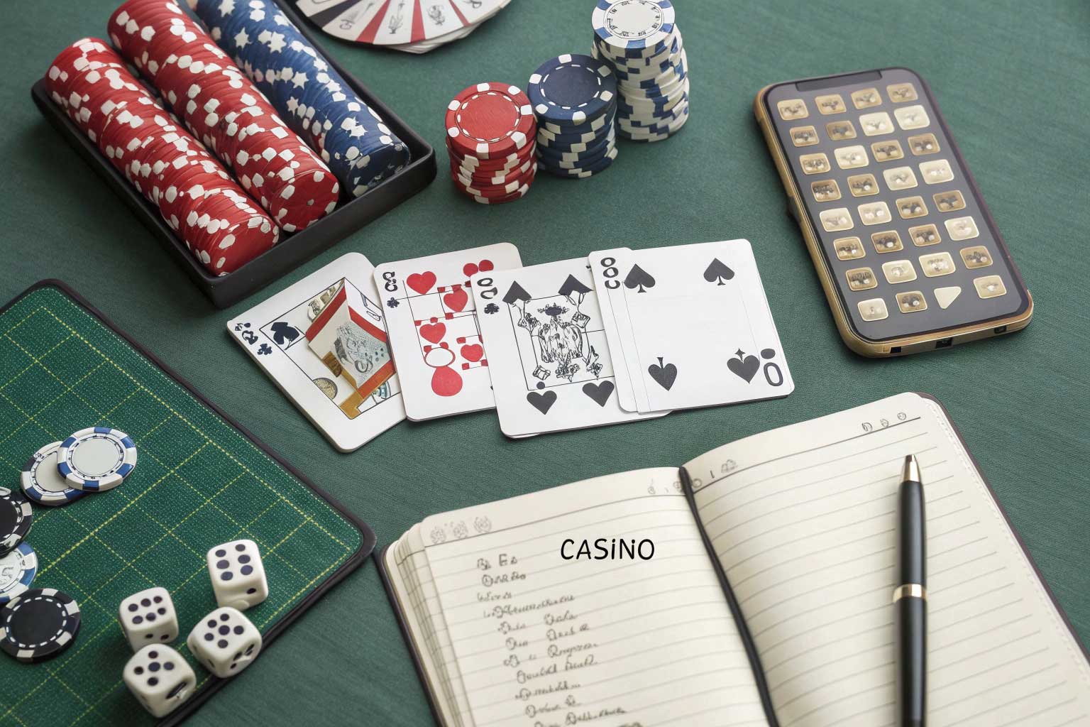 Smart Bankroll Management for Table Games Success Casino chips playing cards mobile app and strategy notes showing bankroll management
